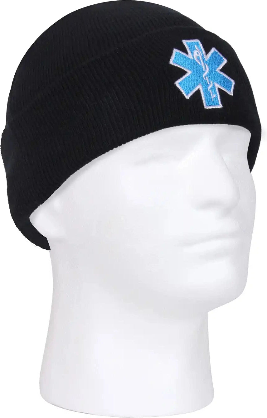 Rothco Star of Life Emt Watch Cap Black / one Size