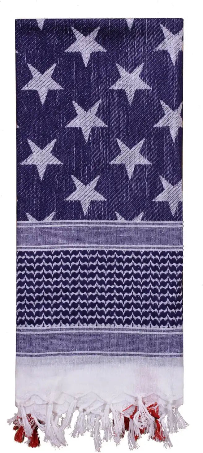 Rothco Stars and Stripes us Flag Shemagh Tactical Desert Keffiyeh Scarf Red / White / Blue / one Size
