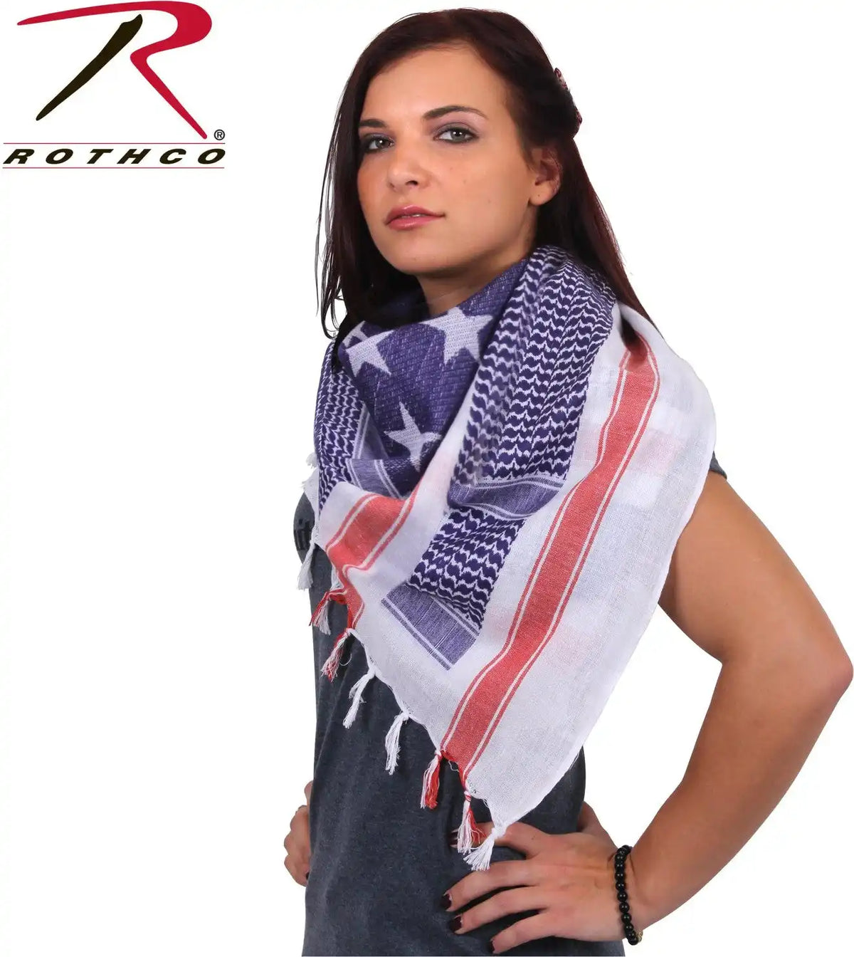 Rothco Stars and Stripes us Flag Shemagh Tactical Desert Keffiyeh Scarf