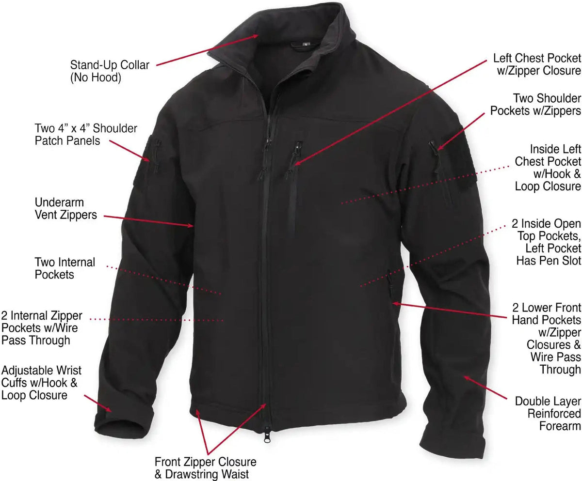 Rothco Stealth Ops Soft Shell Tactical Jacket