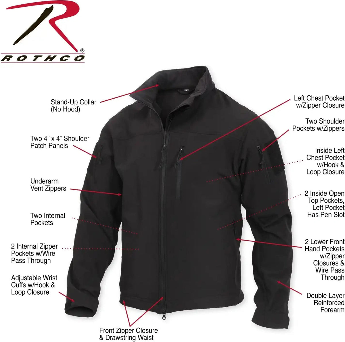 Rothco Stealth Ops Soft Shell Tactical Jacket