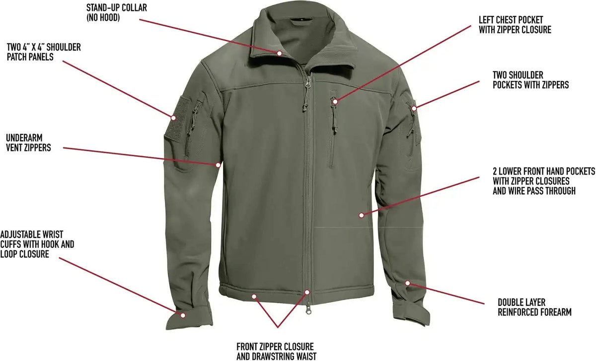 Rothco Stealth Ops Soft Shell Tactical Jacket