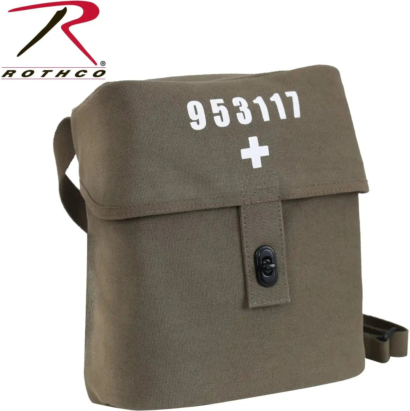 Rothco Swiss Military Canvas Shoulder Bag - Olive Drab / one Size