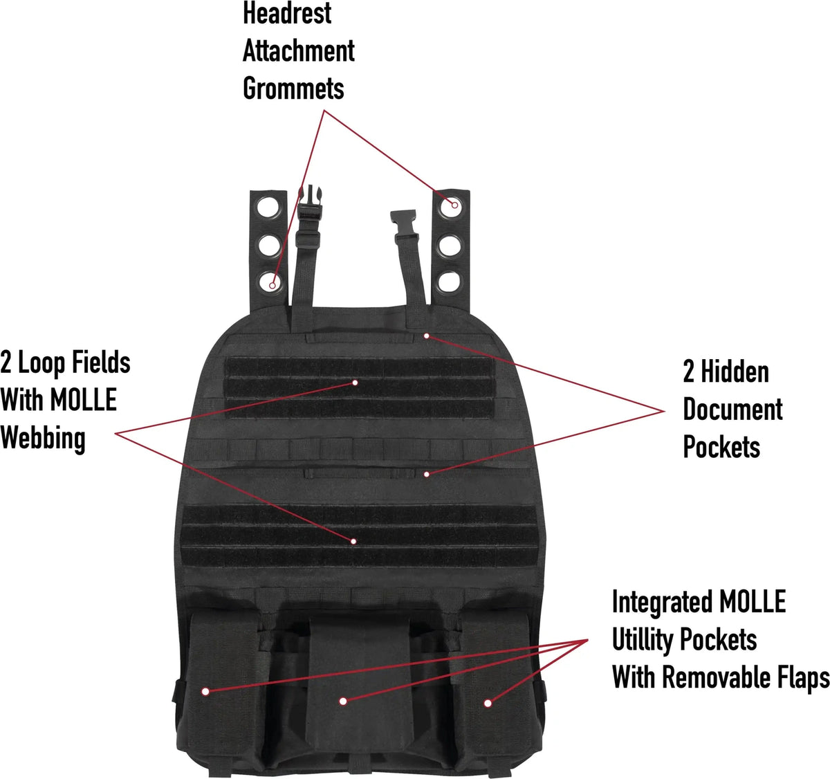 Rothco Tactical Car Seat Panel Black