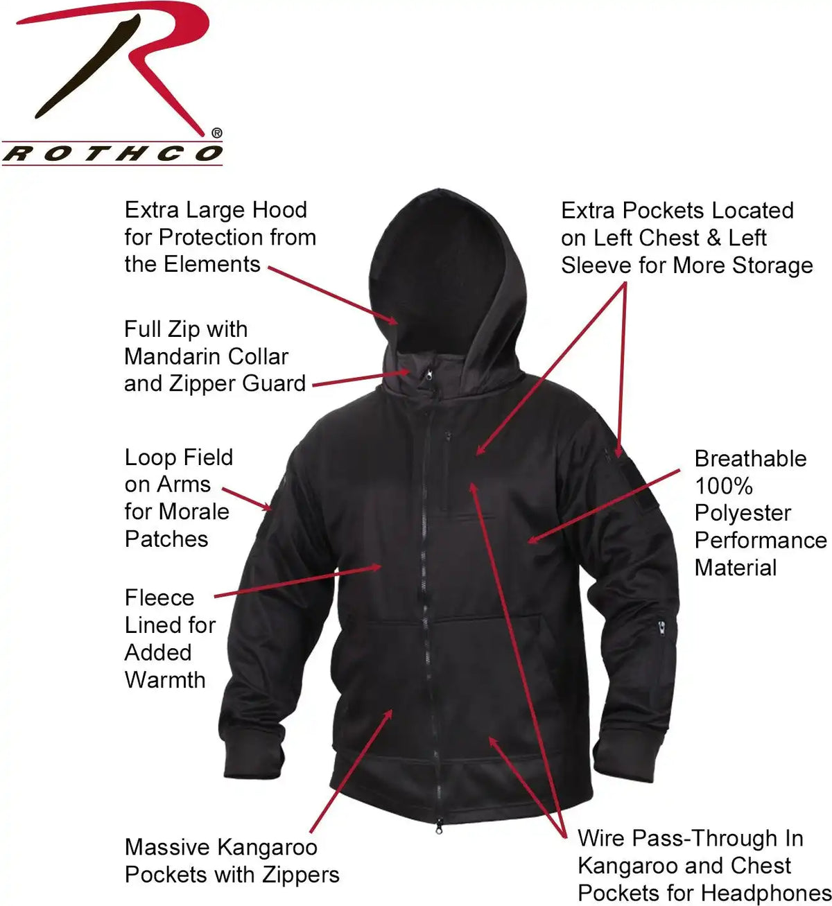 Rothco Tactical Zip Up Hoodie