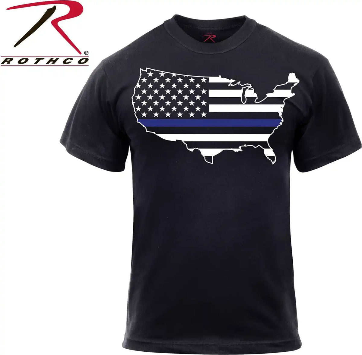 Rothco Thin Blue Line America Map t Shirt
