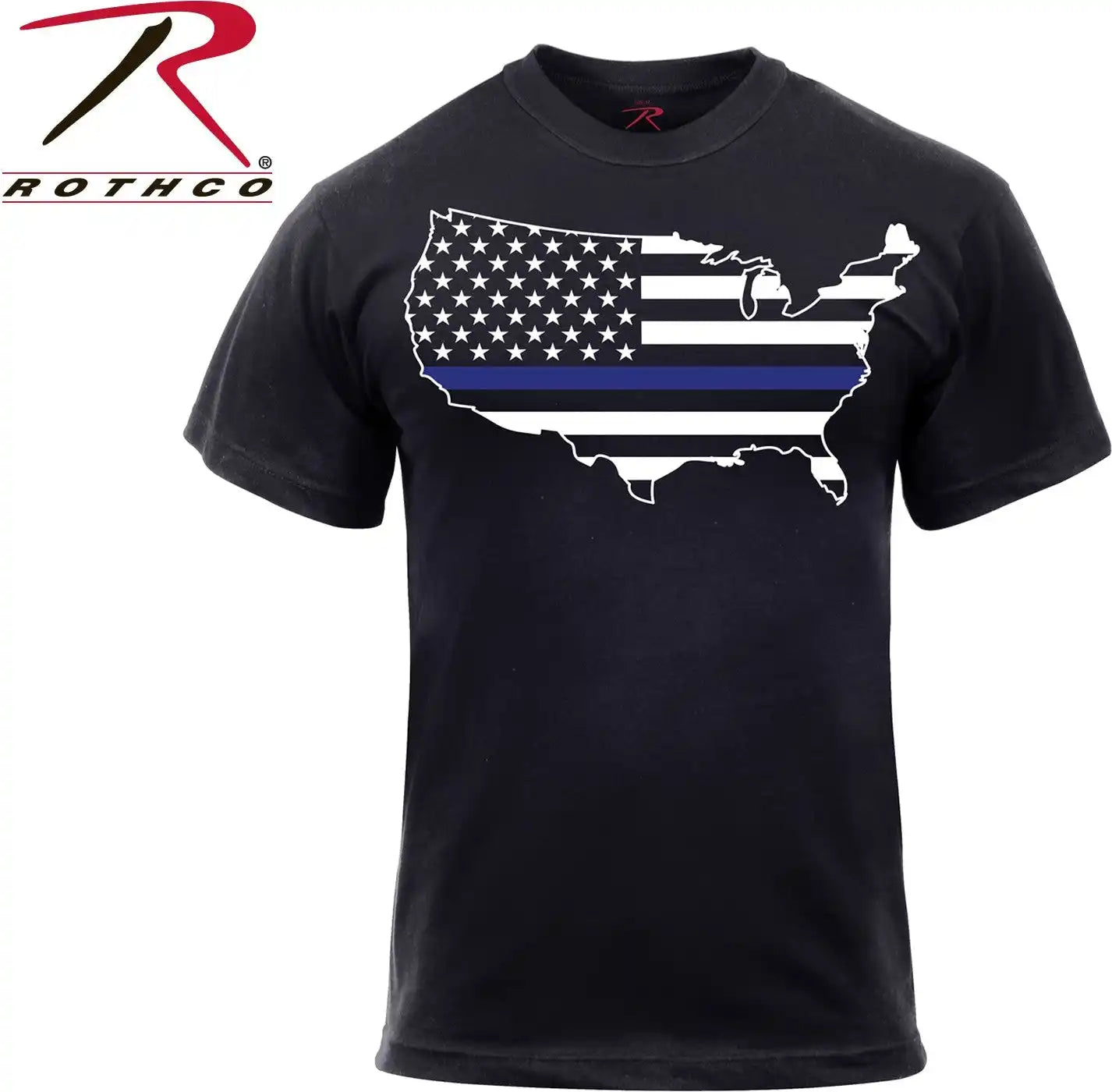 Rothco Thin Blue Line America Map t Shirt