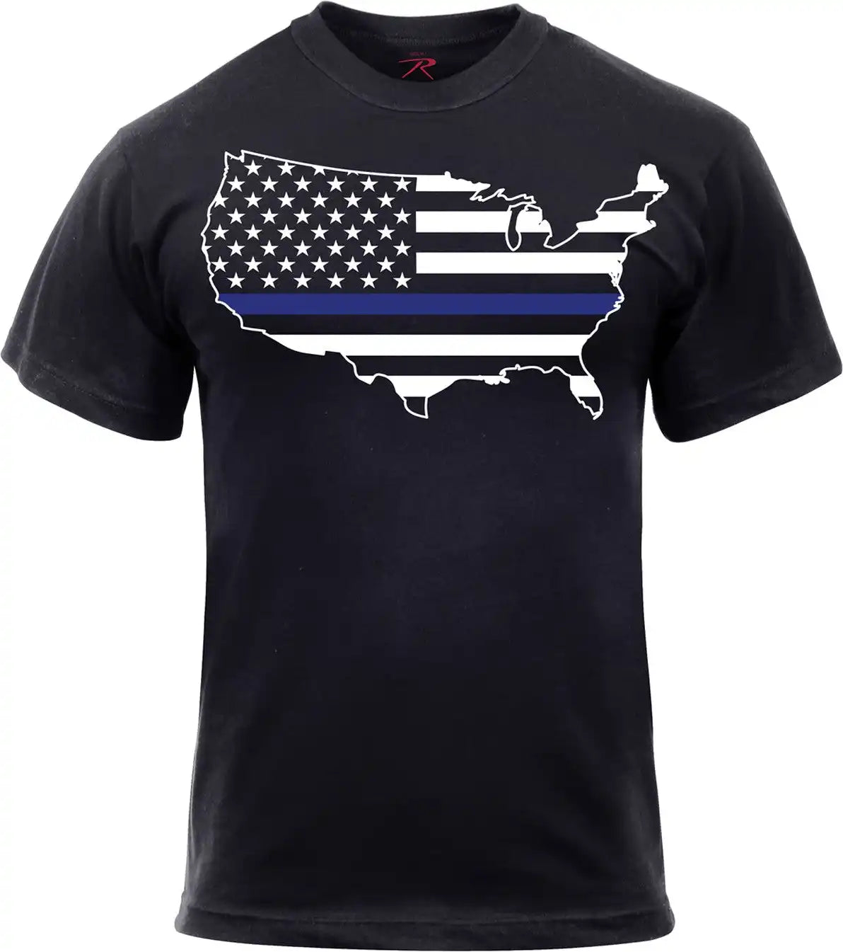 Rothco Thin Blue Line America Map t Shirt