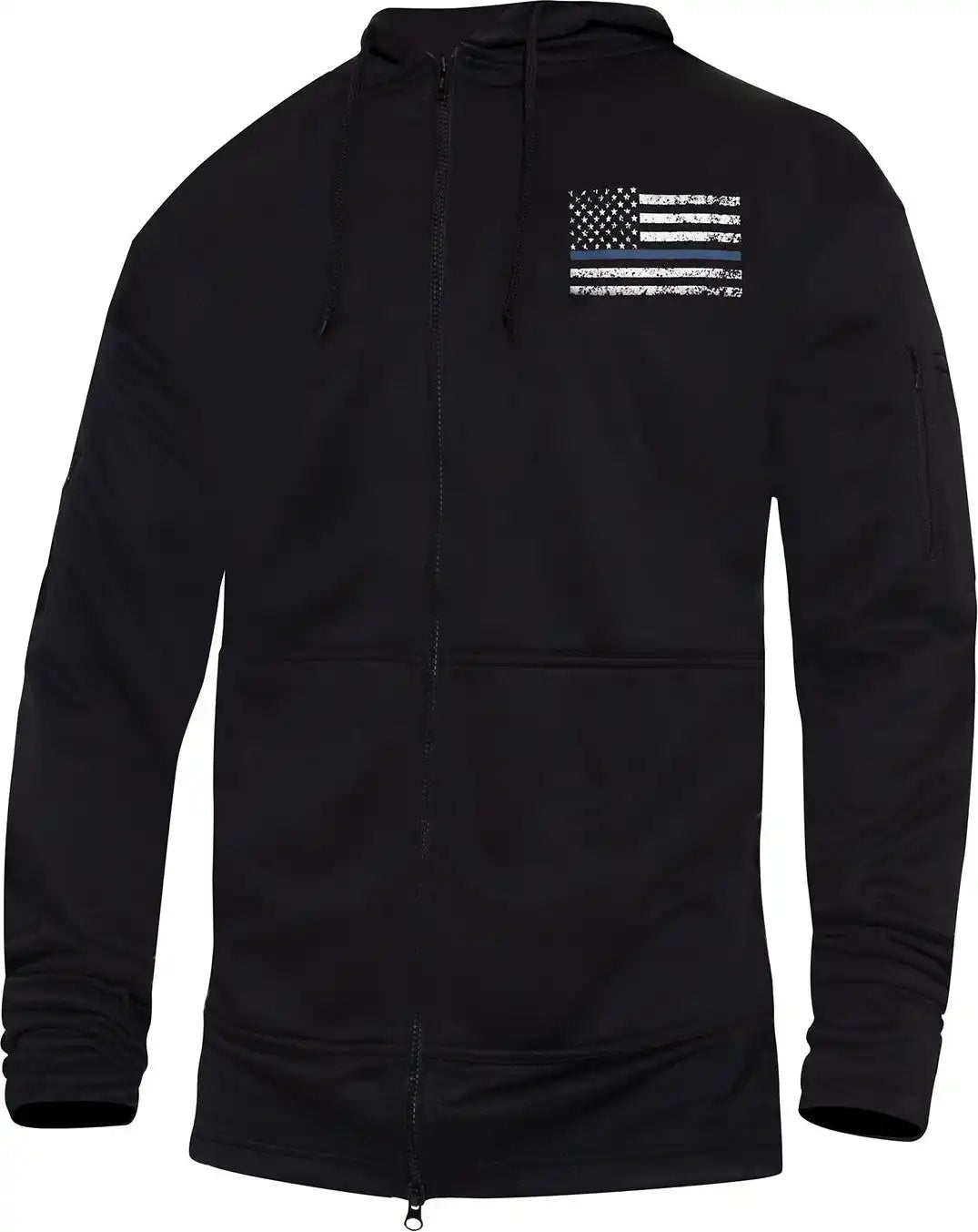 Rothco Thin Blue Line Concealed Carry Zippered Hoodie - Black