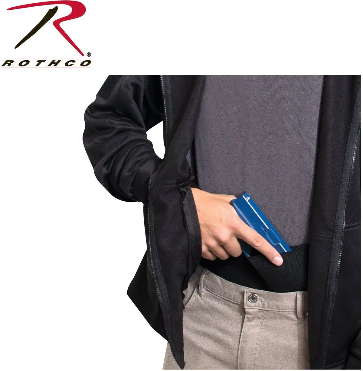 Rothco Thin Blue Line Concealed Carry Zippered Hoodie - Black