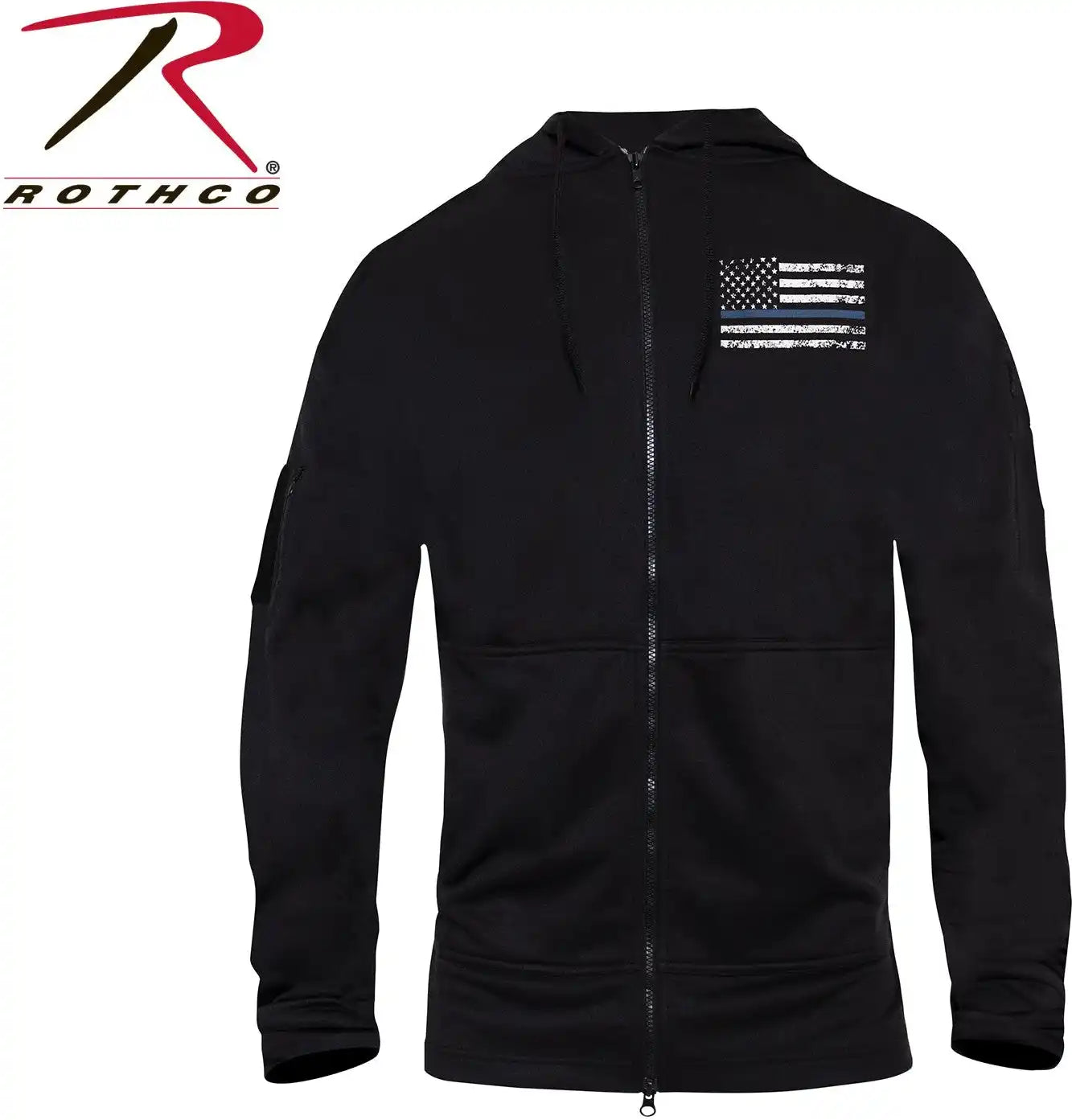 Rothco Thin Blue Line Concealed Carry Zippered Hoodie Black