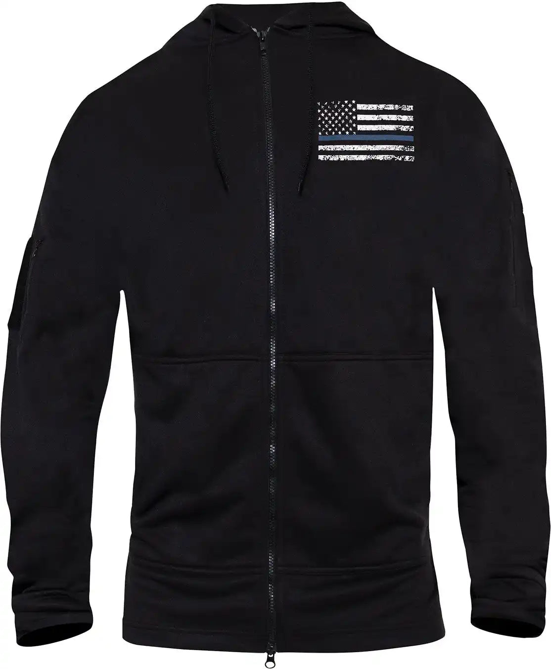 Rothco Thin Blue Line Concealed Carry Zippered Hoodie - Black