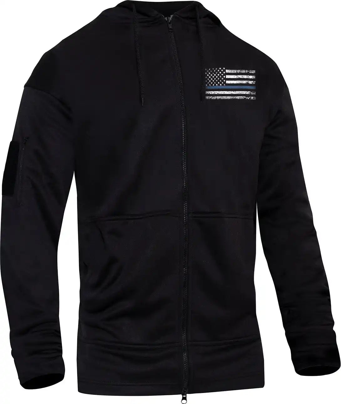 Rothco Thin Blue Line Concealed Carry Zippered Hoodie - Black - s