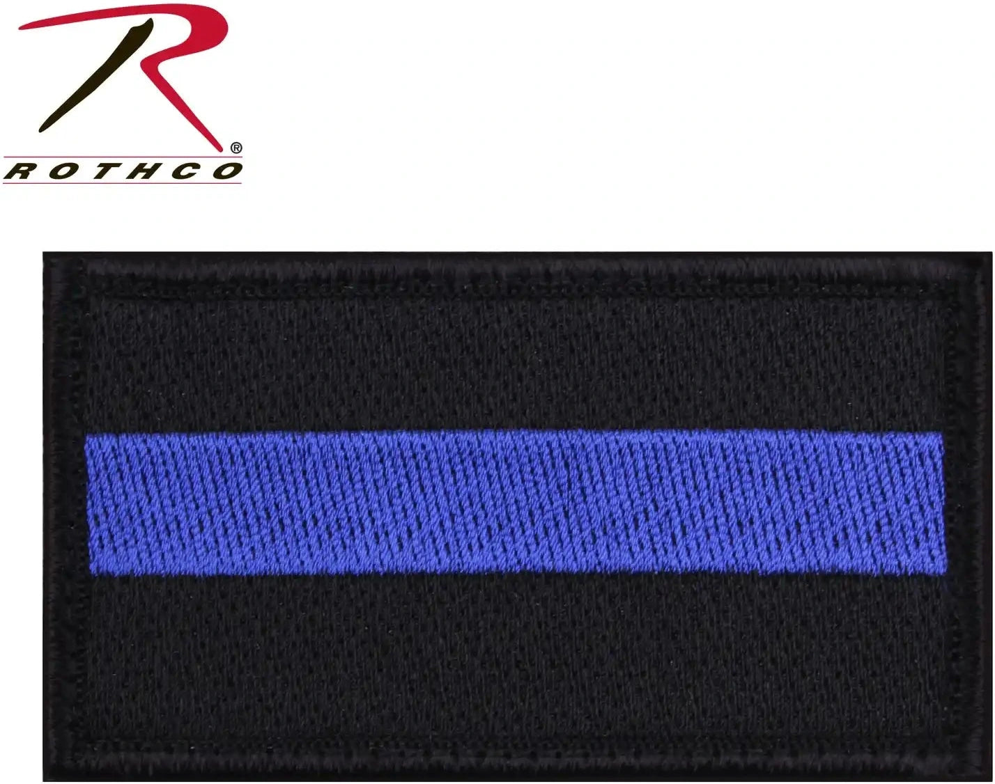 Rothco Thin Blue Line Flag Patch Iron on Black / Silver / one Size