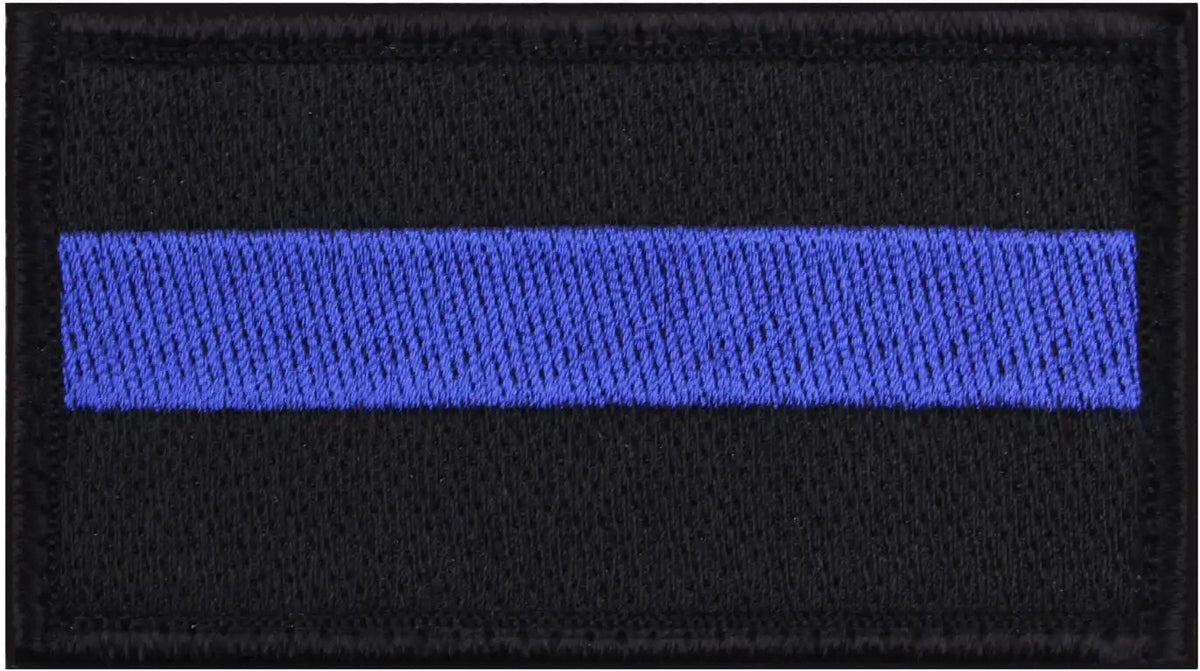 Rothco Thin Blue Line Flag Patch Iron on Black / Silver / one Size
