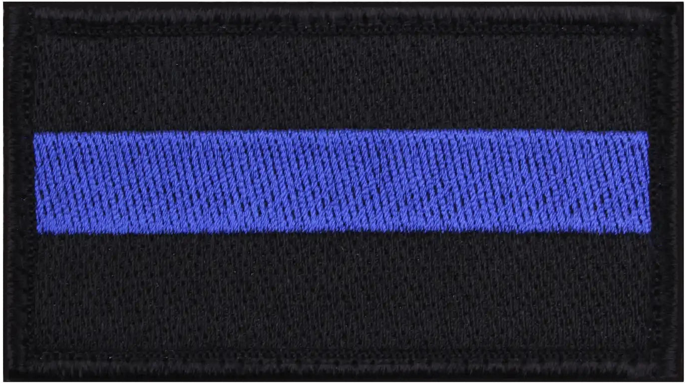Rothco Thin Blue Line Flag Patch Iron on Black / Silver / one Size