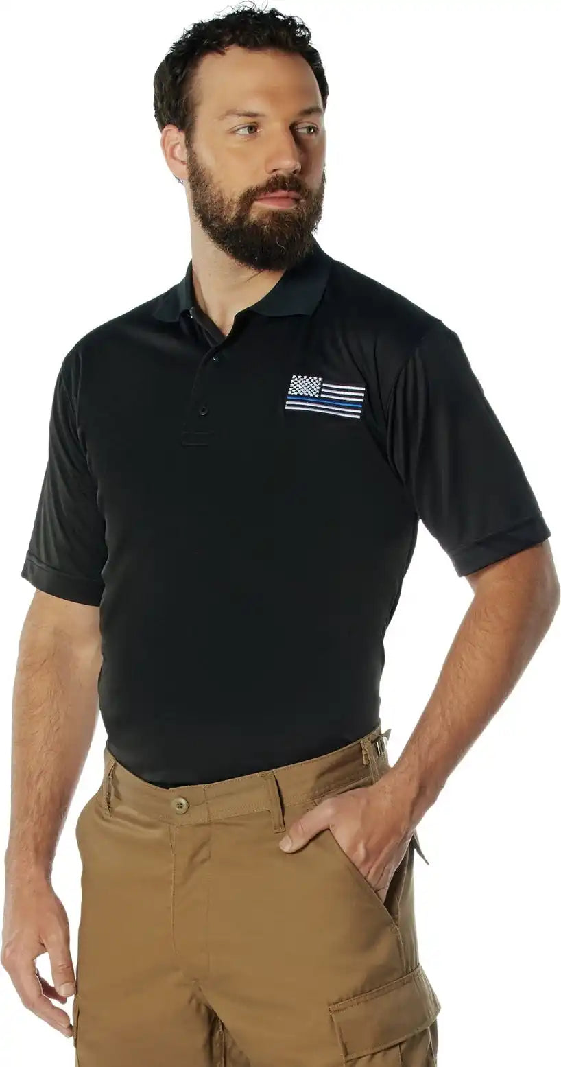 Rothco Thin Blue Line Moisture Wicking Polo