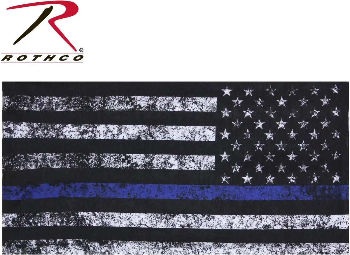 Rothco Thin Blue Line Multi use Tactical Wrap Black / one Size