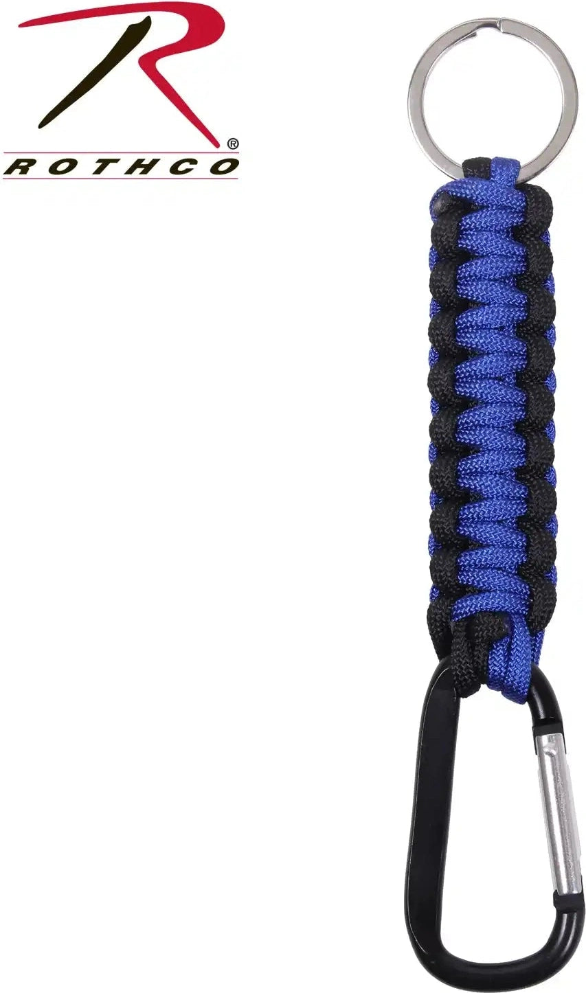 Rothco Thin Blue Line Paracord Keychain with Carabiner