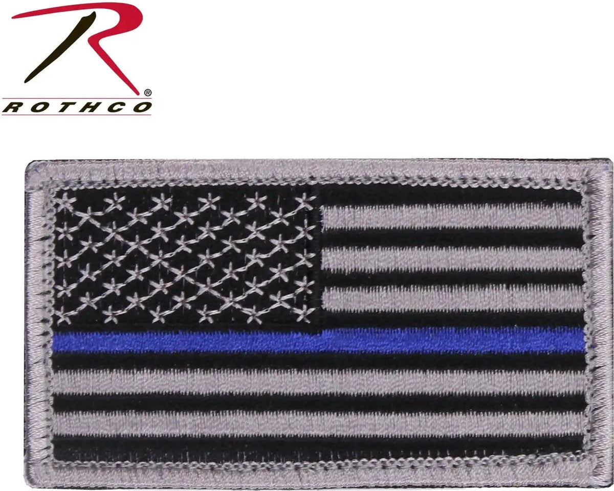 Rothco Thin Blue Line Police U.s. Flag Patch Hook Back Normal / Bulk Packaging