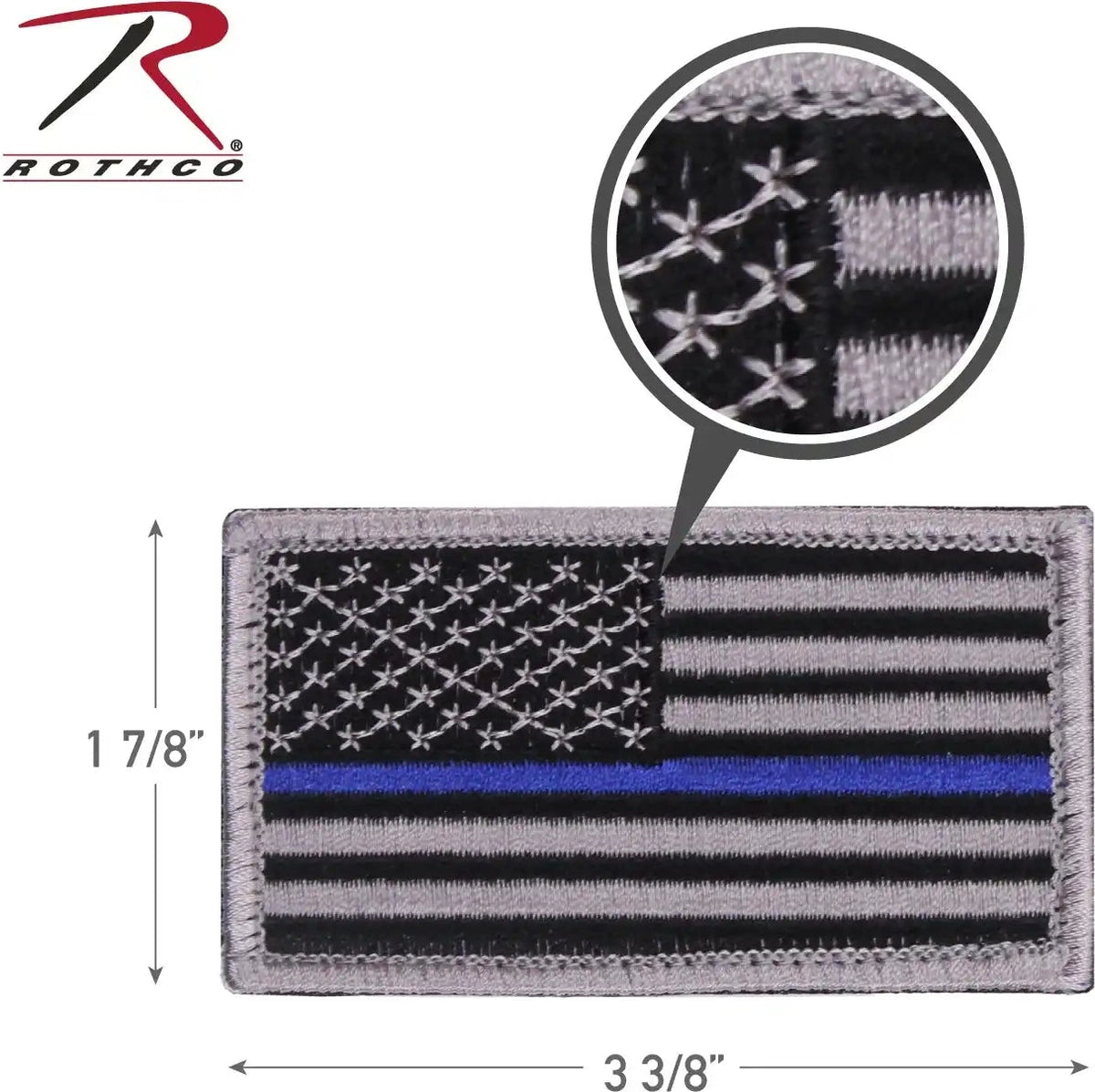 Rothco Thin Blue Line Police U.s. Flag Patch Hook Back Normal / Bulk Packaging