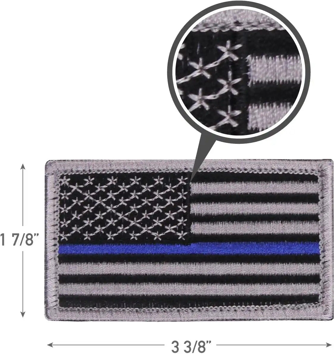 Rothco Thin Blue Line Police U.s. Flag Patch Hook Back Normal / Bulk Packaging