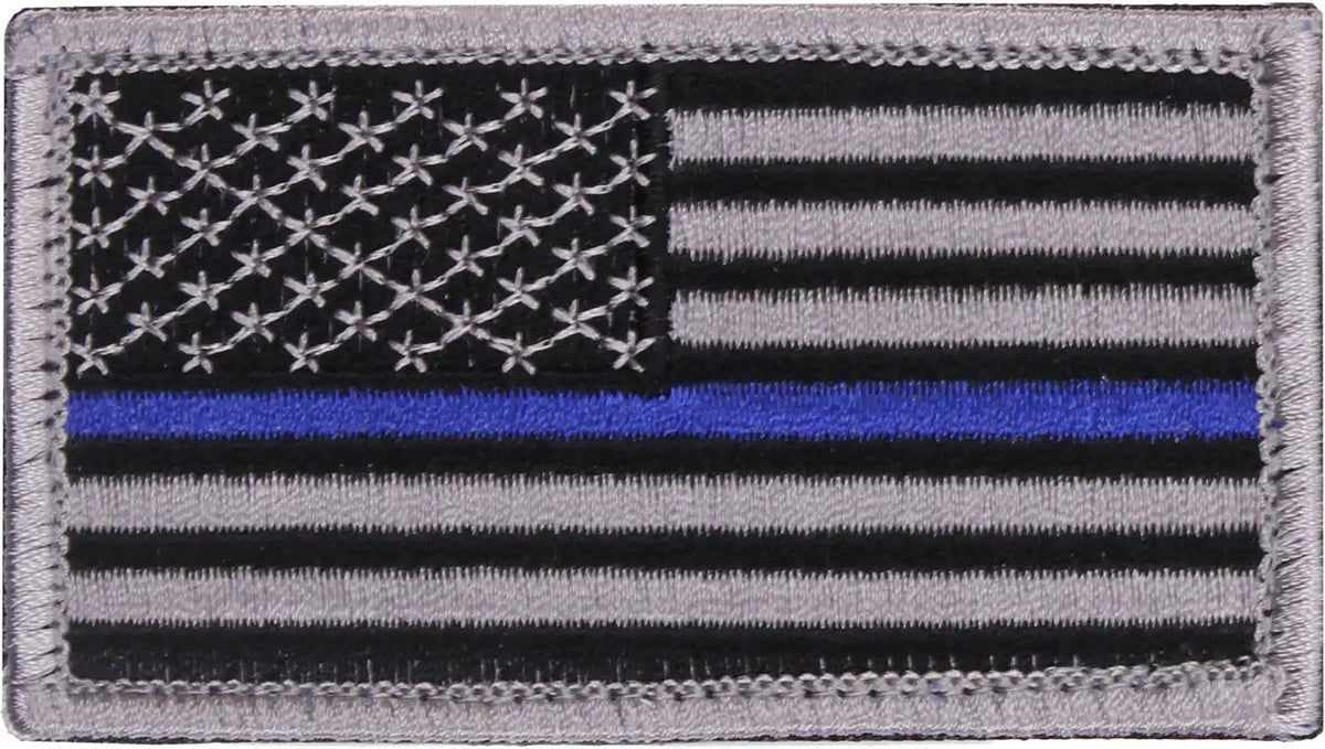 Rothco Thin Blue Line Police U.s. Flag Patch Hook Back Normal / Bulk Packaging