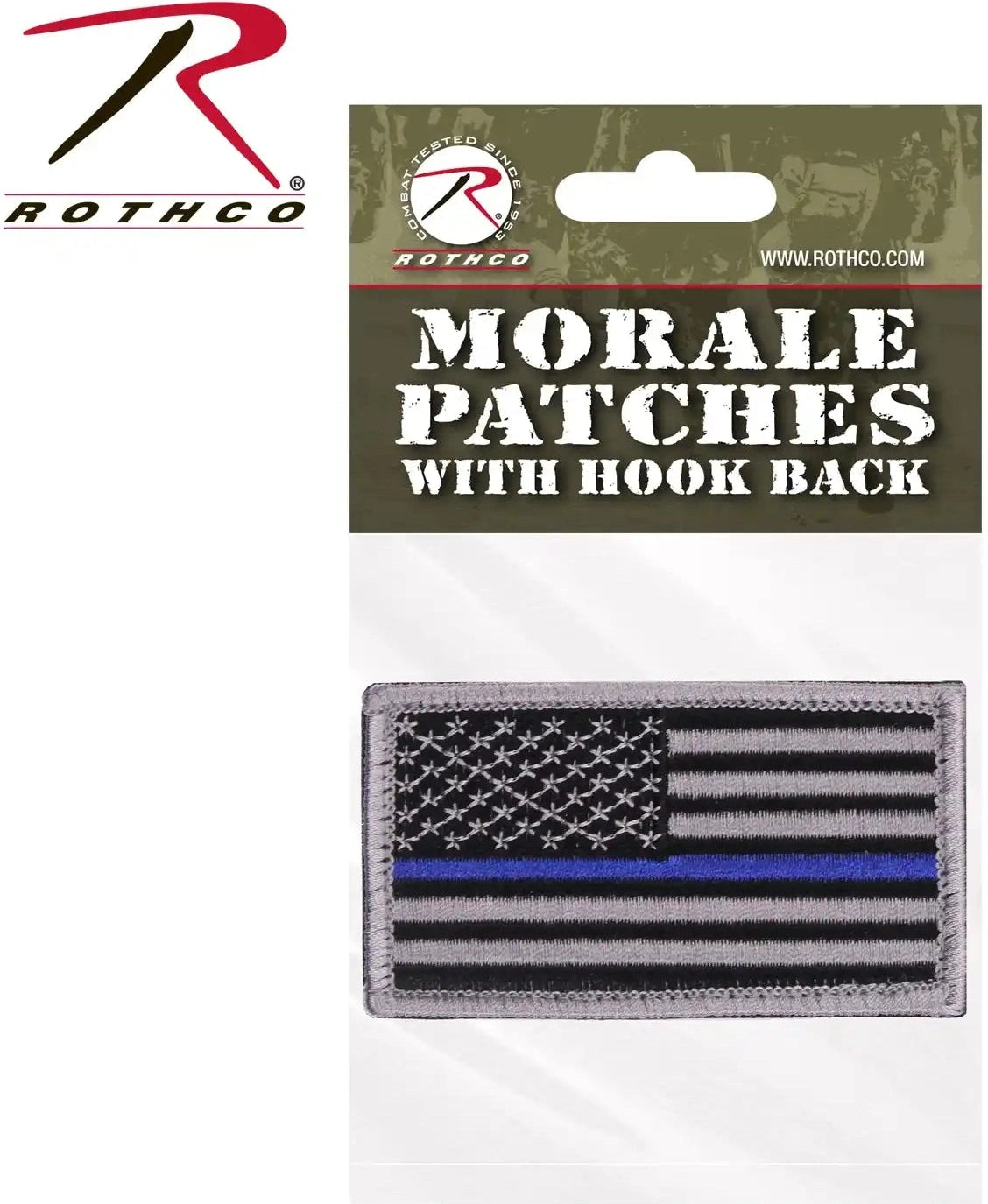 Rothco Thin Blue Line Police U.s. Flag Patch Hook Back Normal / Bulk Packaging
