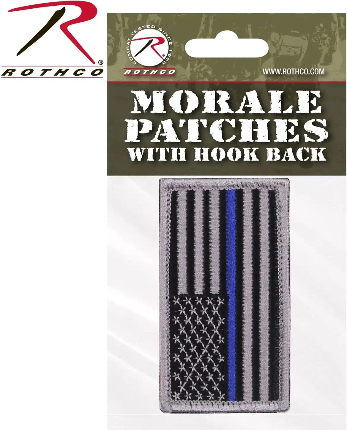 Rothco Thin Blue Line Police U.s. Flag Patch Hook Back Normal / Bulk Packaging