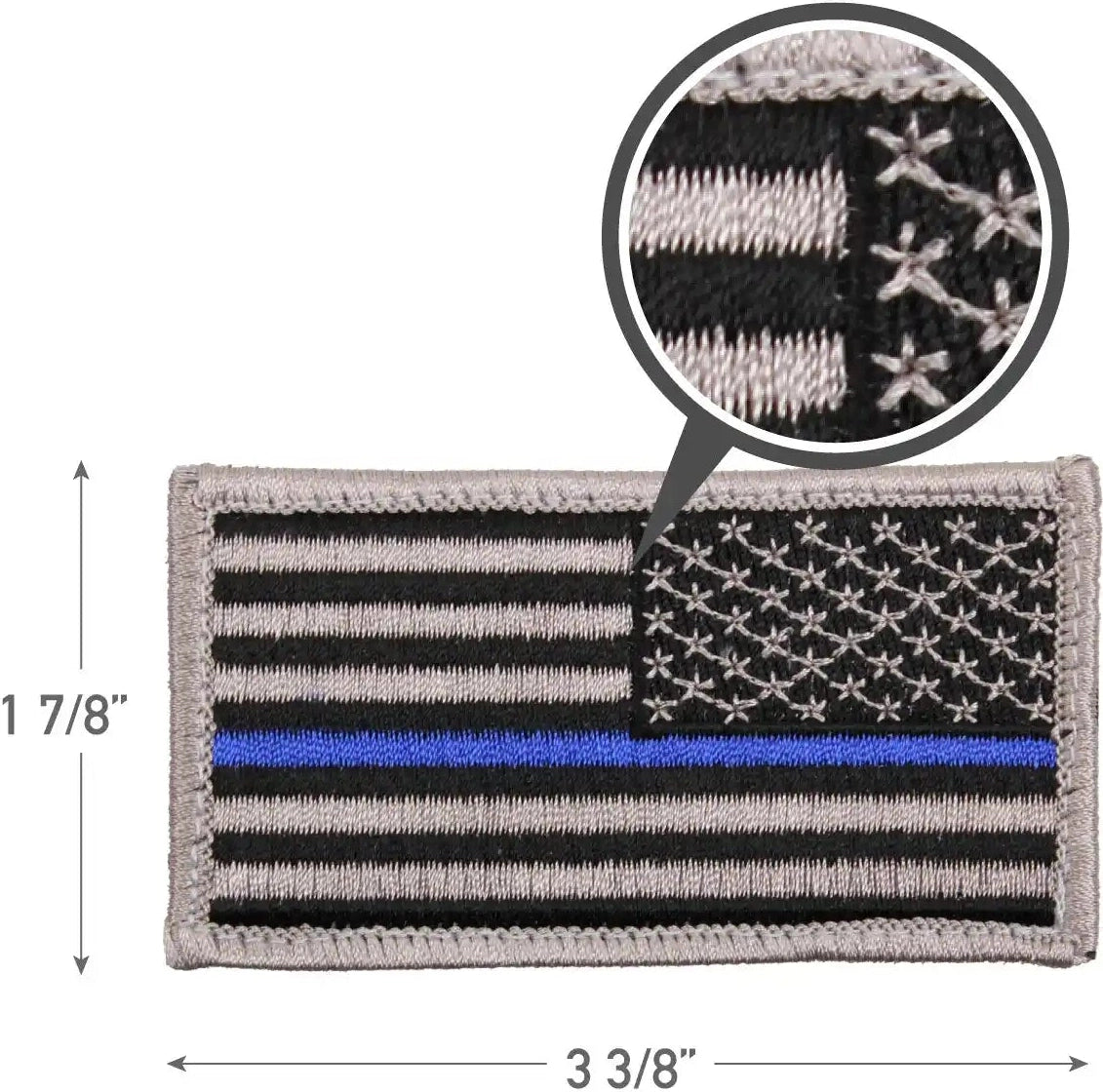 Rothco Thin Blue Line Police U.s. Flag Patch Hook Back Normal / Bulk Packaging