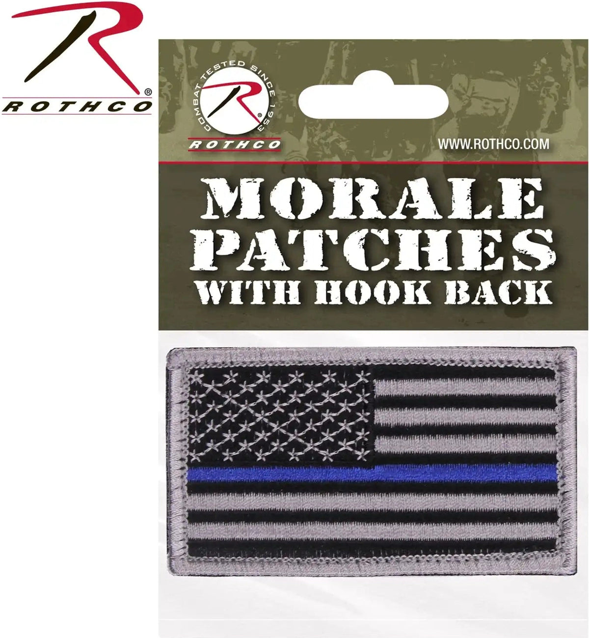 Rothco Thin Blue Line Police U.s. Flag Patch Hook Back Normal / Bulk Packaging