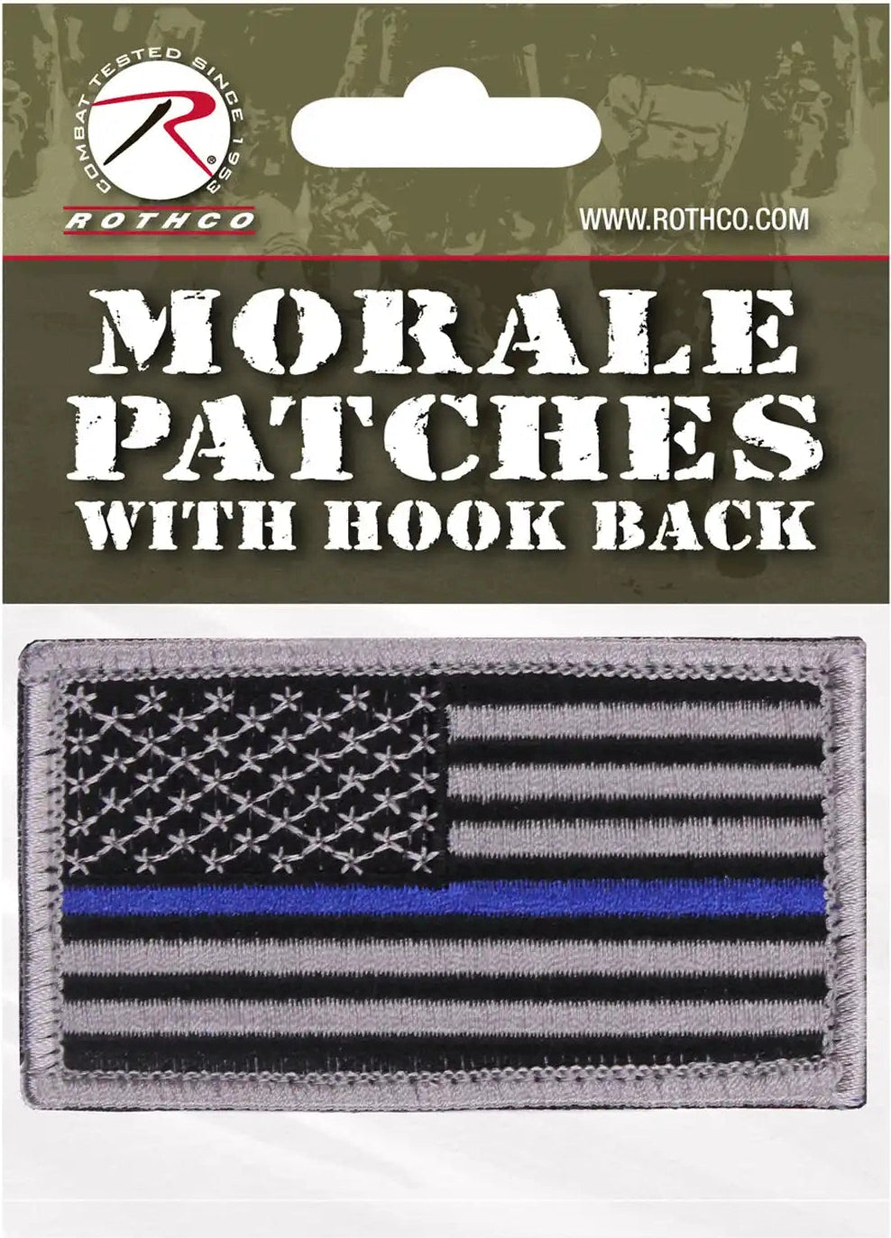 Rothco Thin Blue Line Police U.s. Flag Patch Hook Back Normal / Bulk Packaging