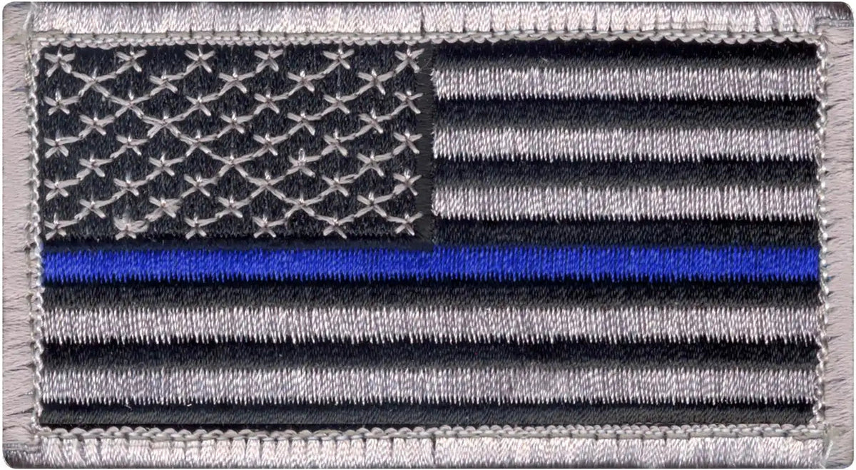 Rothco Thin Blue Line Police U.s. Flag Patch Hook Back Normal / Bulk Packaging