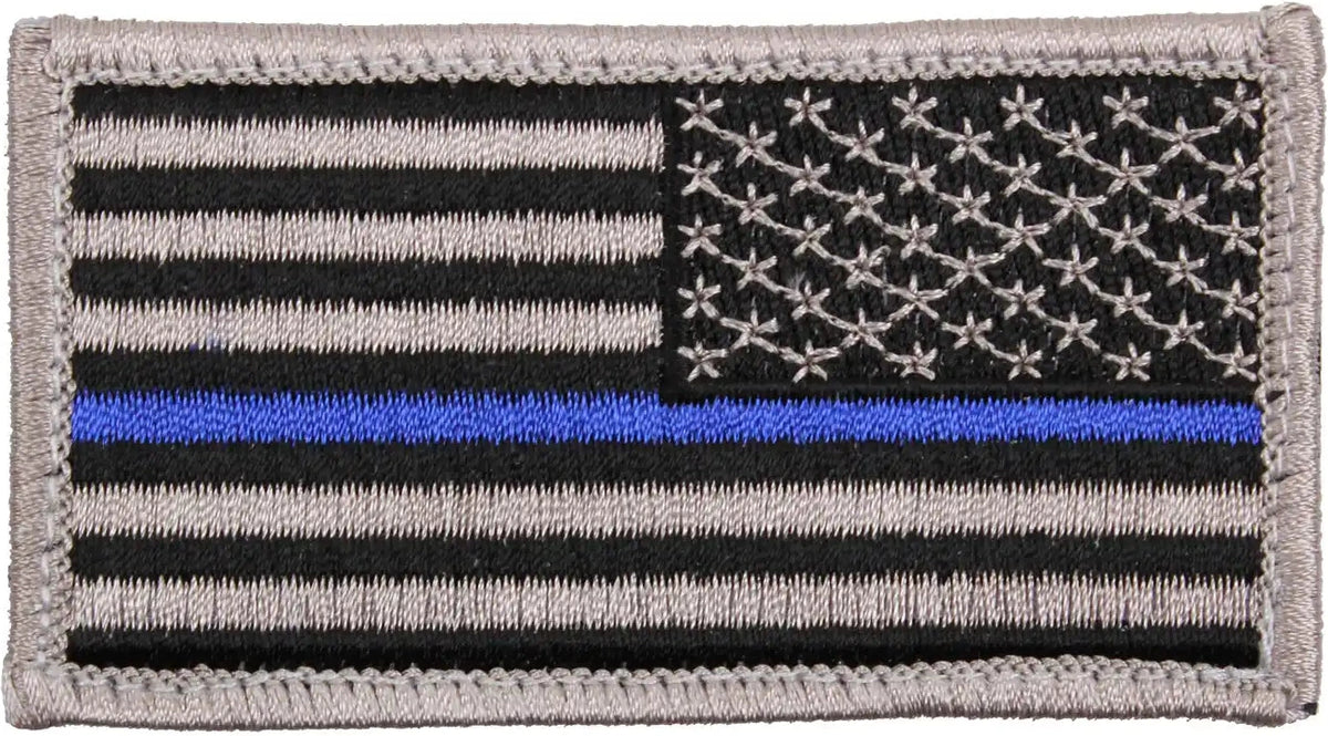 Rothco Thin Blue Line Police U.s. Flag Patch Hook Back Normal / Bulk Packaging