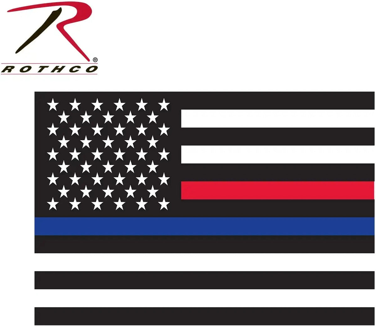 Rothco Thin Blue Line &amp; Red Flag Decal