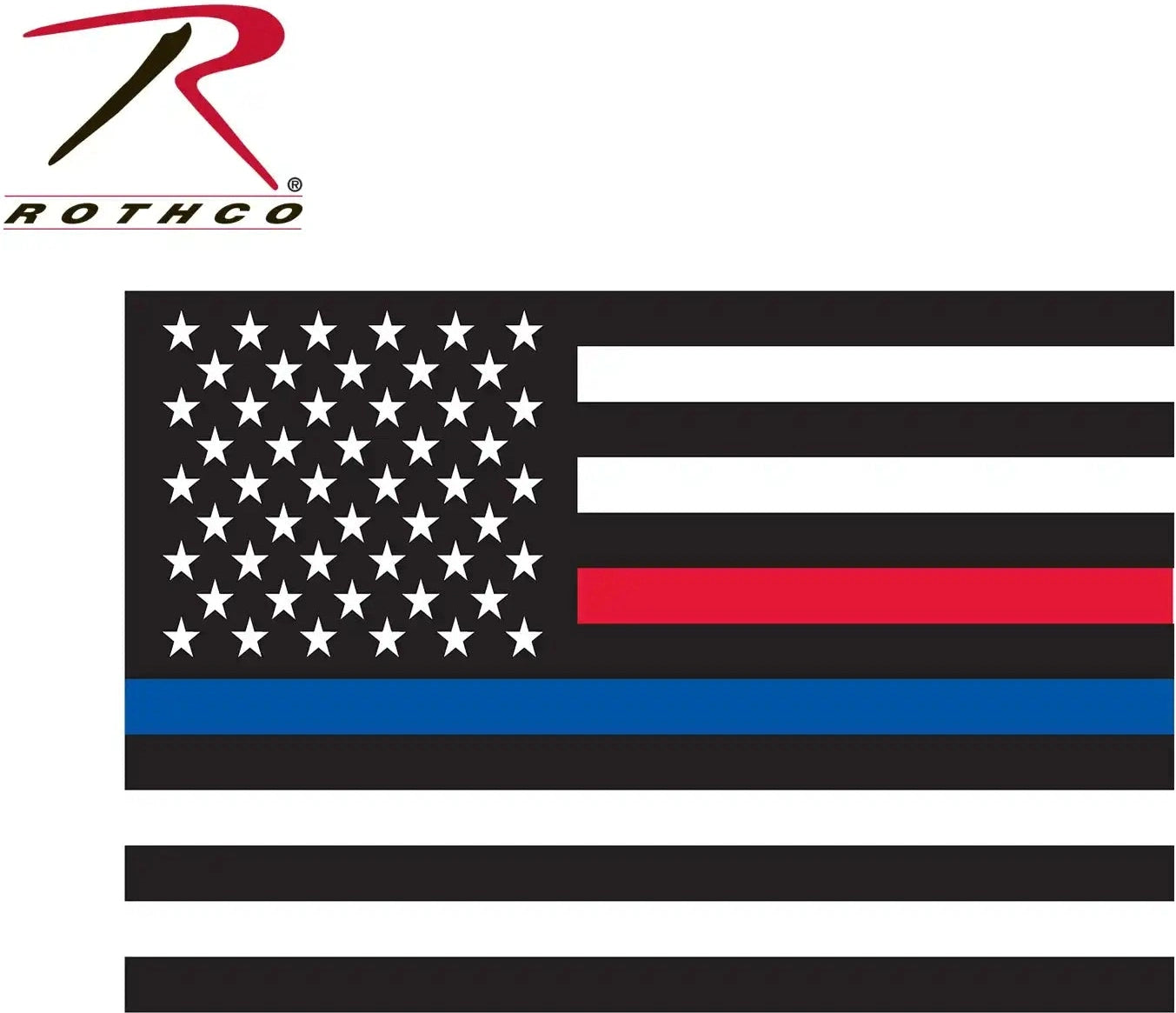 Rothco Thin Blue Line & Red Flag Decal
