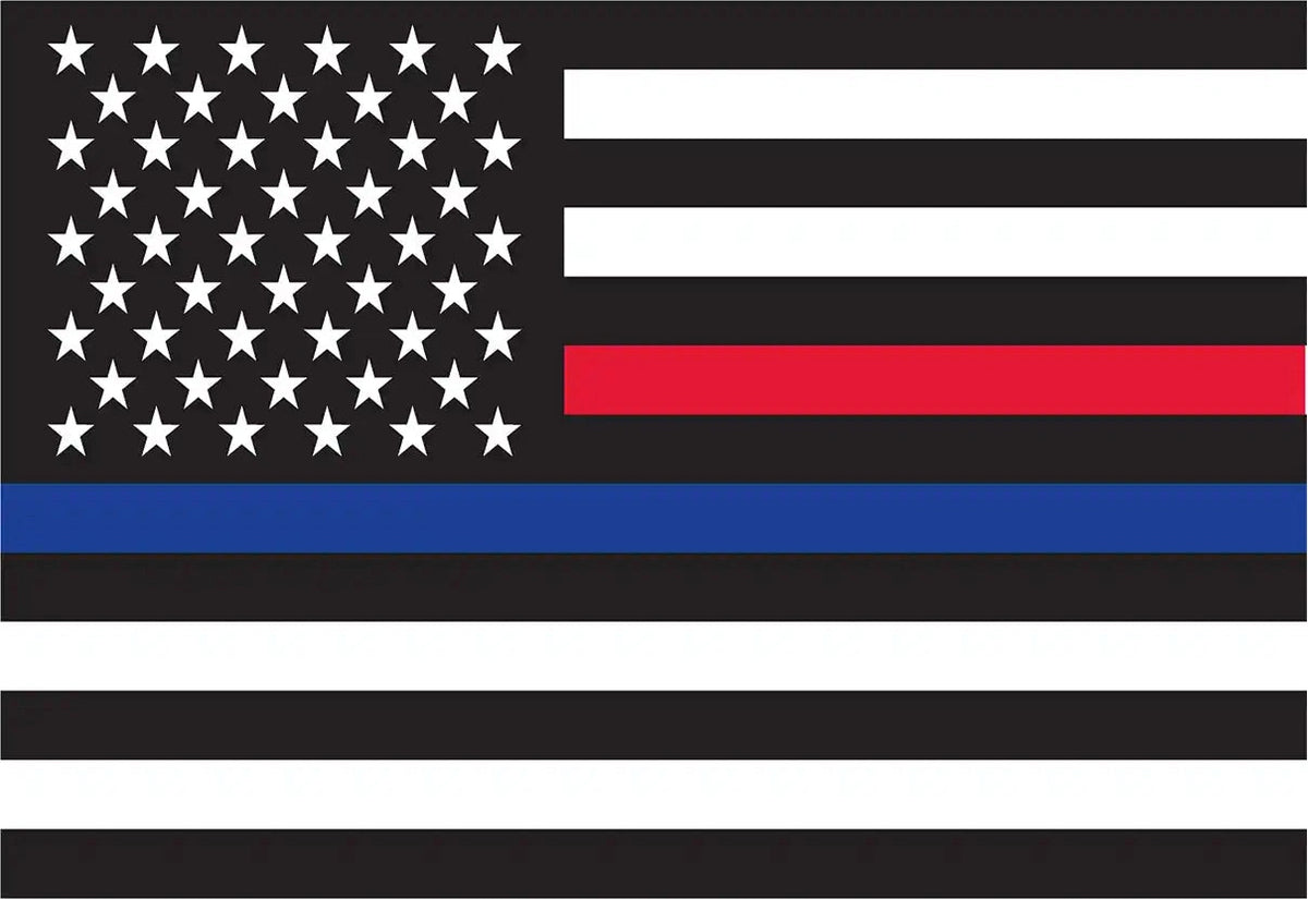 Rothco Thin Blue Line &amp; Red Flag Decal