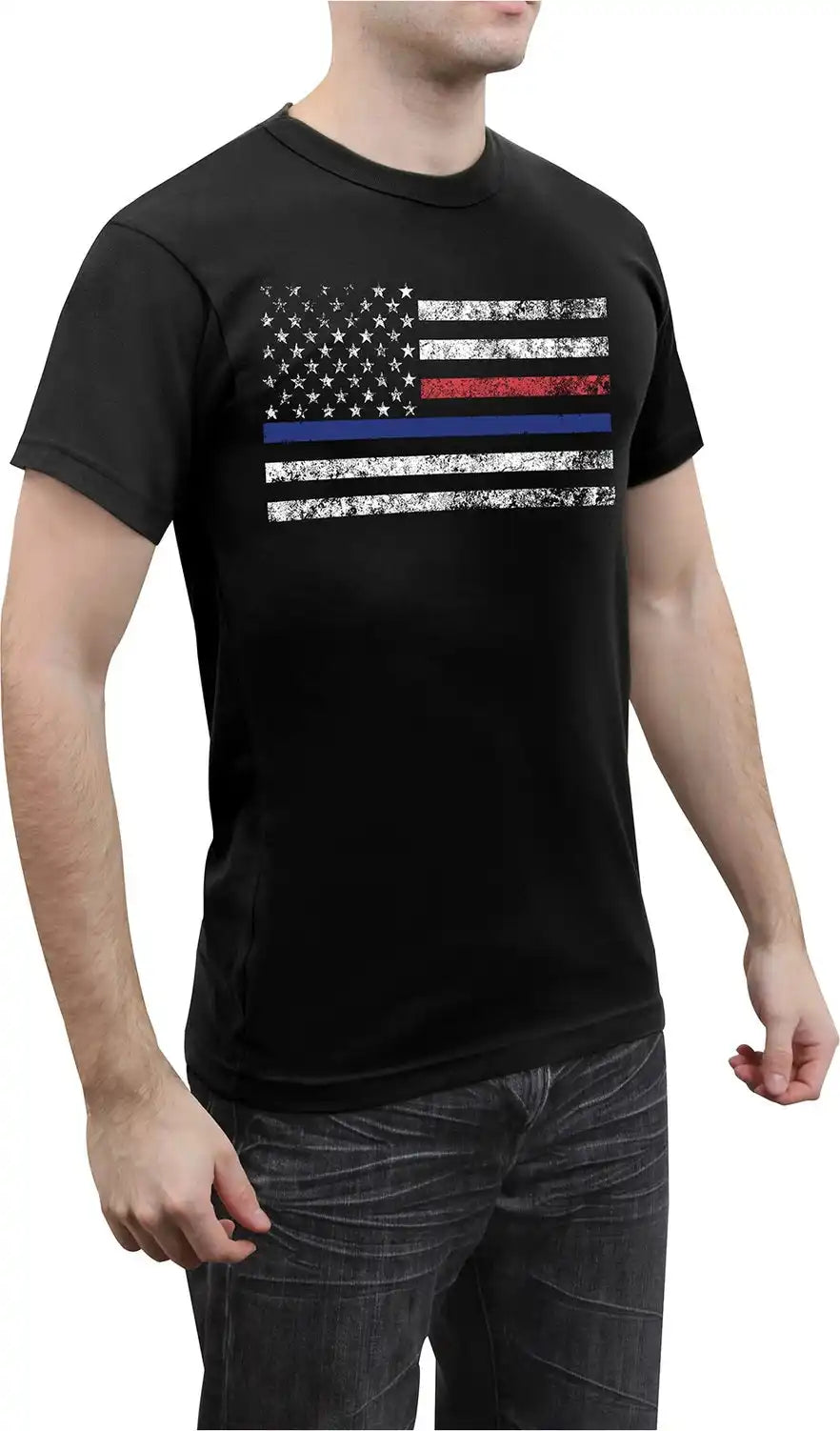 Rothco Thin Blue Line & Red t Shirt