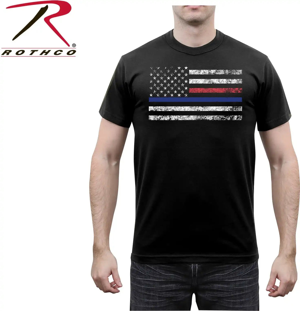 Rothco Thin Blue Line & Red t Shirt