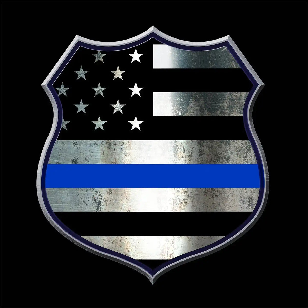 Rothco Thin Blue Line Shield t Shirt Black / Xl