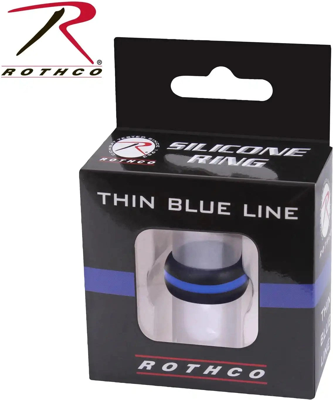 Rothco Thin Blue Line Silicone Ring 8