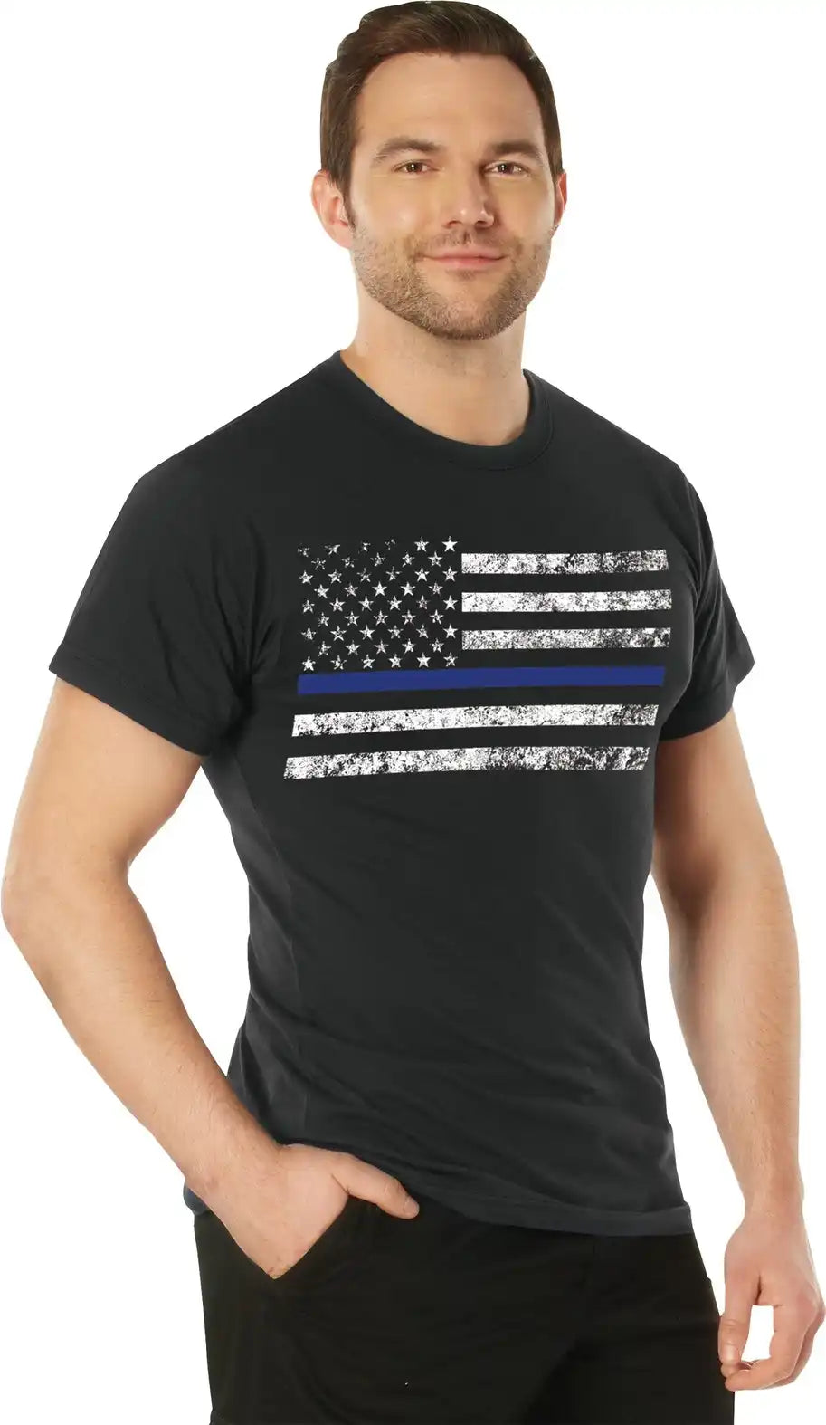Rothco Thin Blue Line t Shirt Black / m