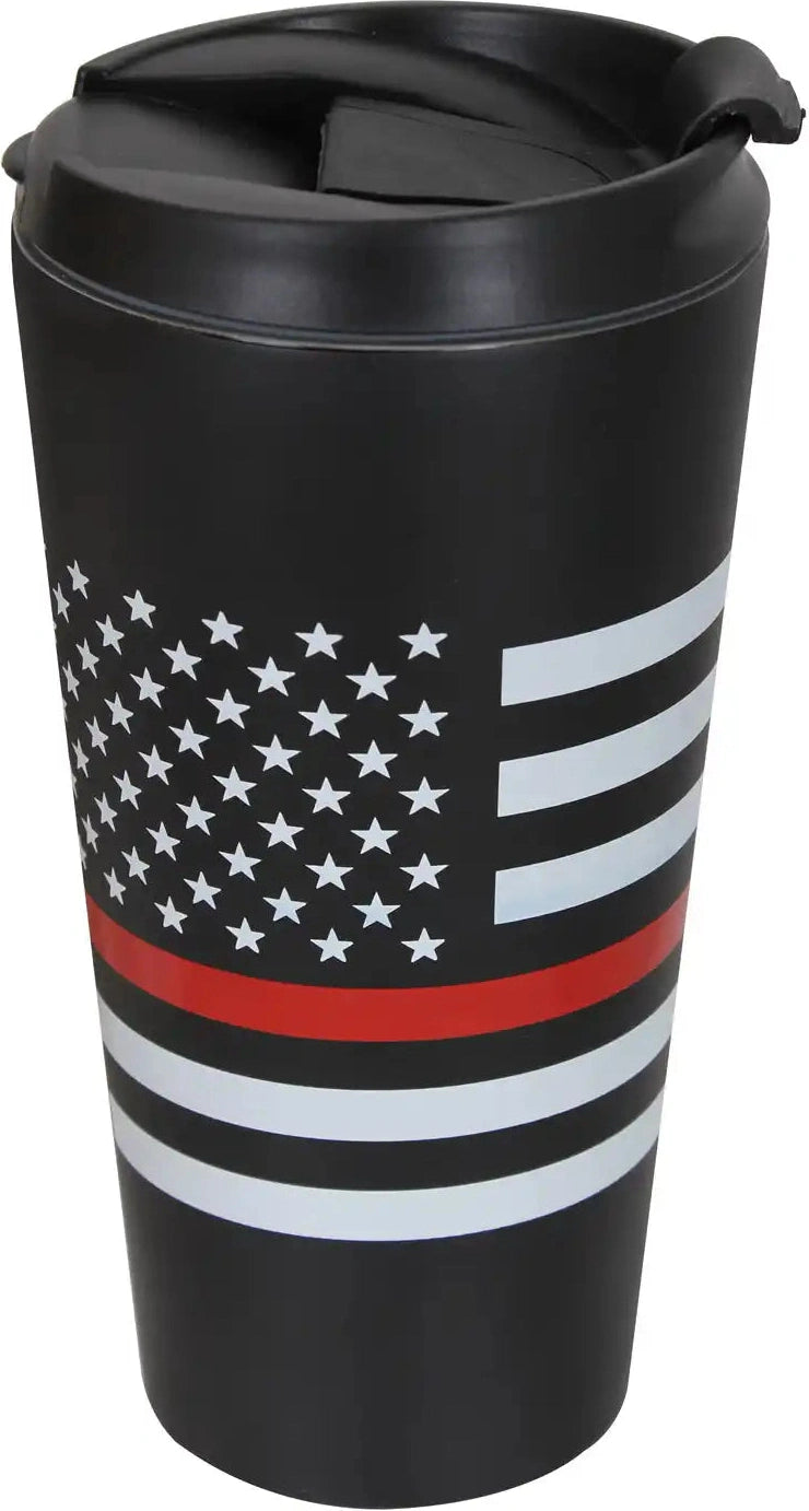 Rothco Thin Red Line Flag Travel Mug Black