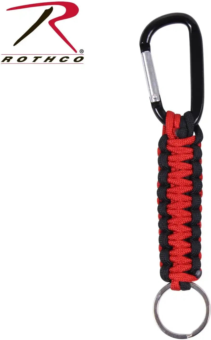 Rothco Thin Red Line Keychain with Carabiner Black