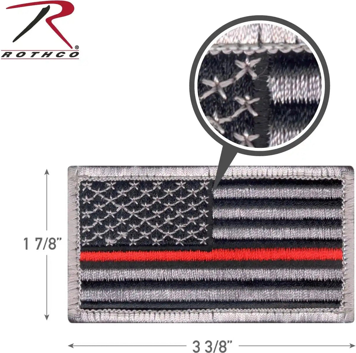 Rothco Thin Red Line us Flag Patch Hook Back