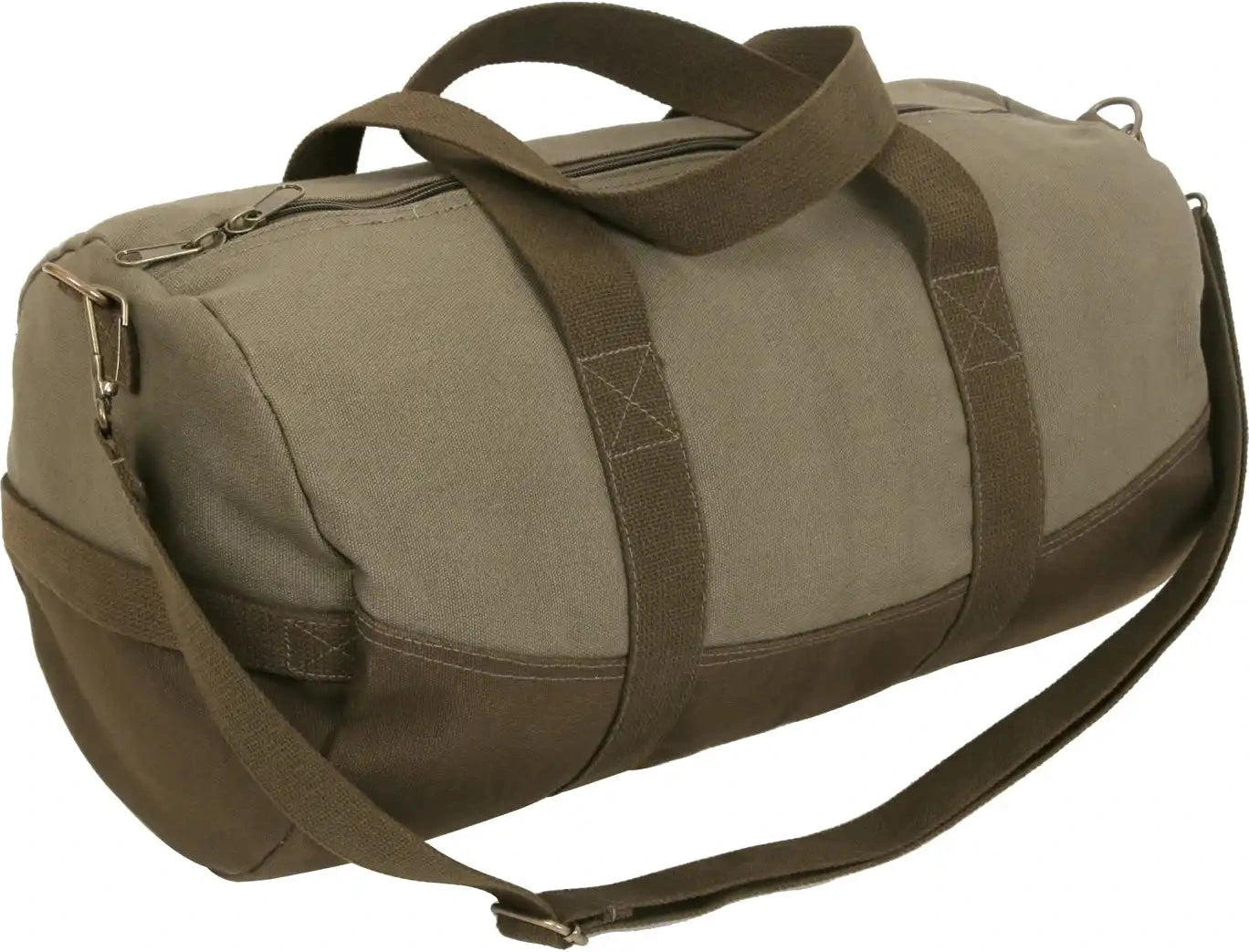 Rothco Two Tone Canvas Duffle Bag with Brown Bottom Olive Drab