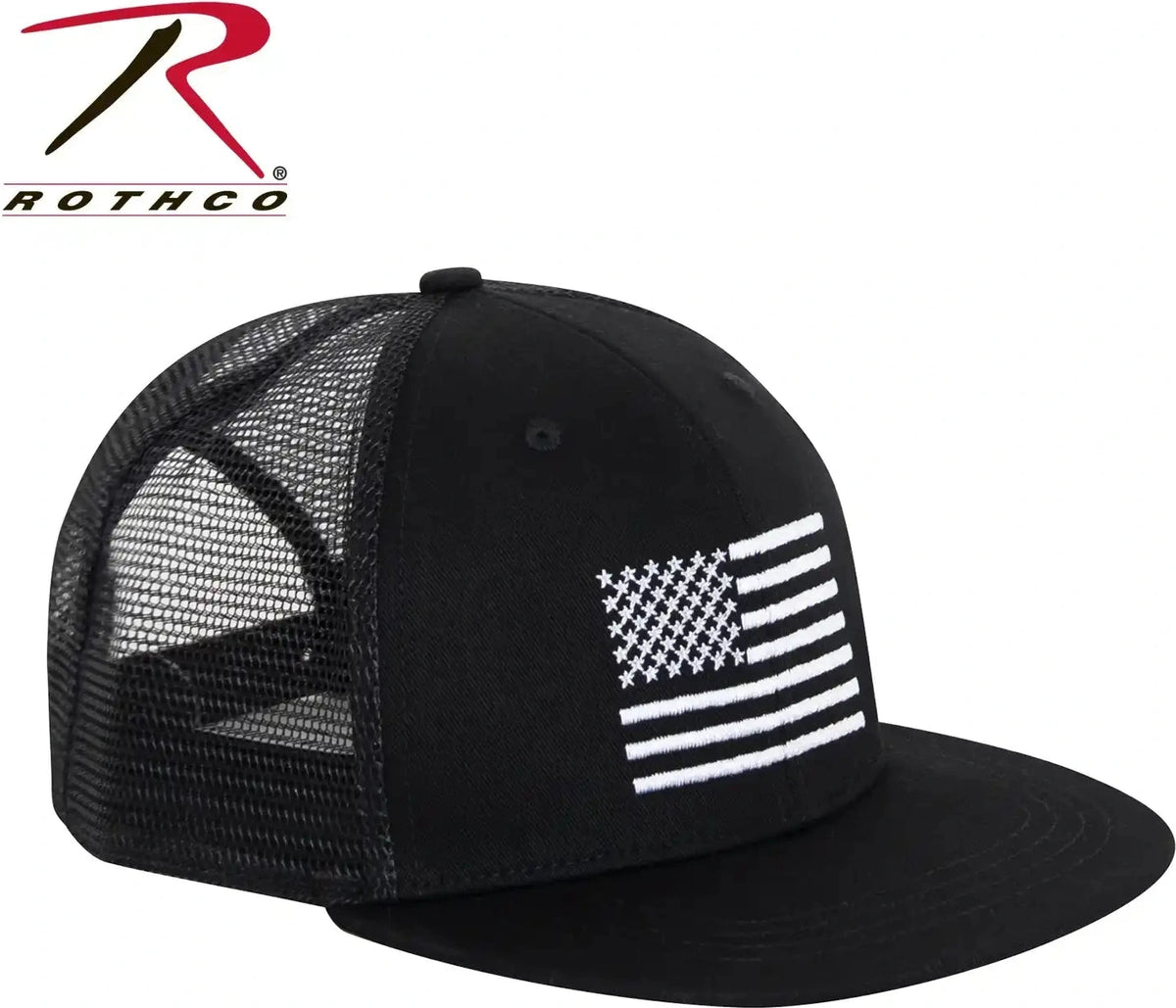 Rothco us Flag Trucker Cap White / Black / one Size