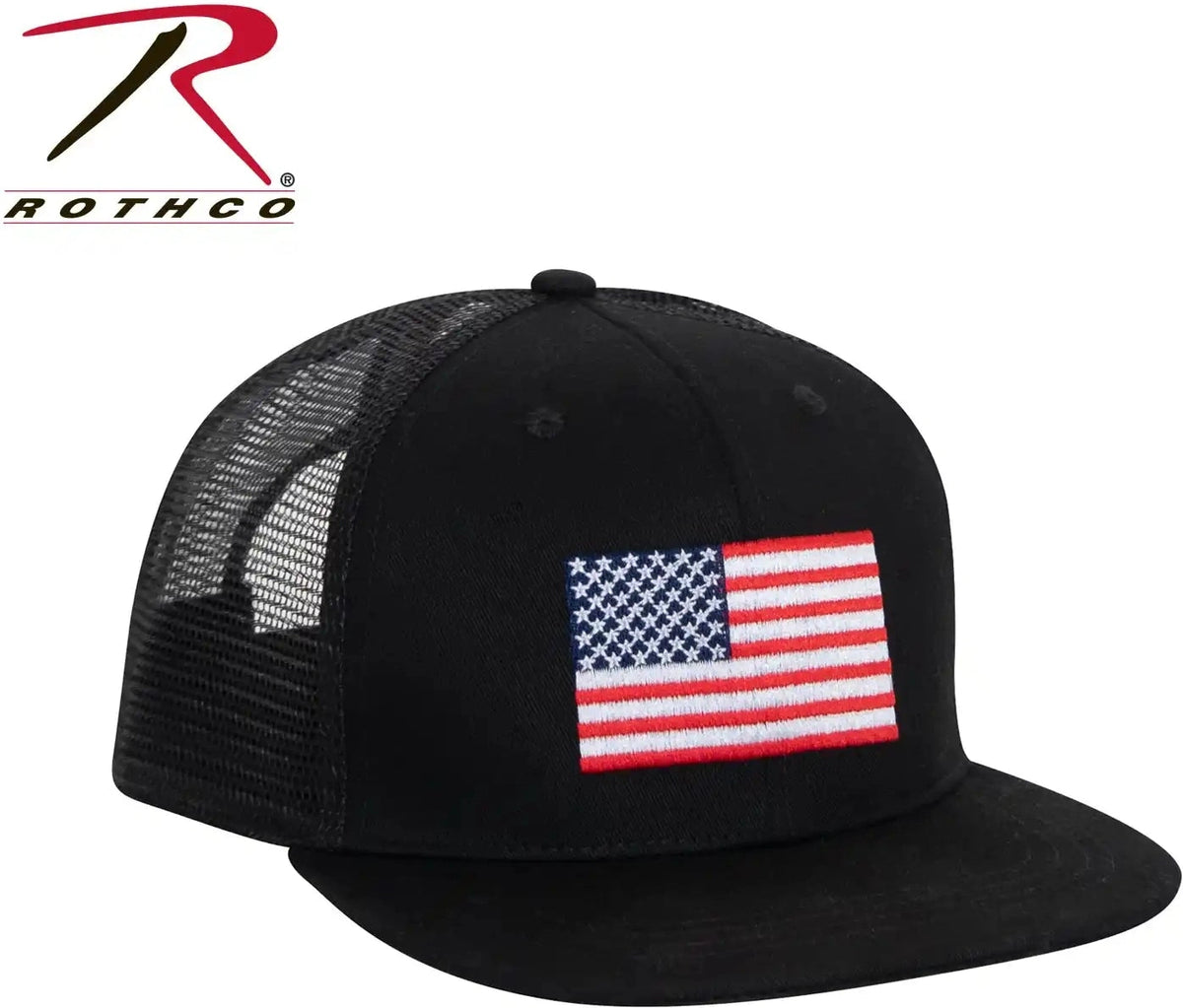Rothco us Flag Trucker Cap White / Black / one Size