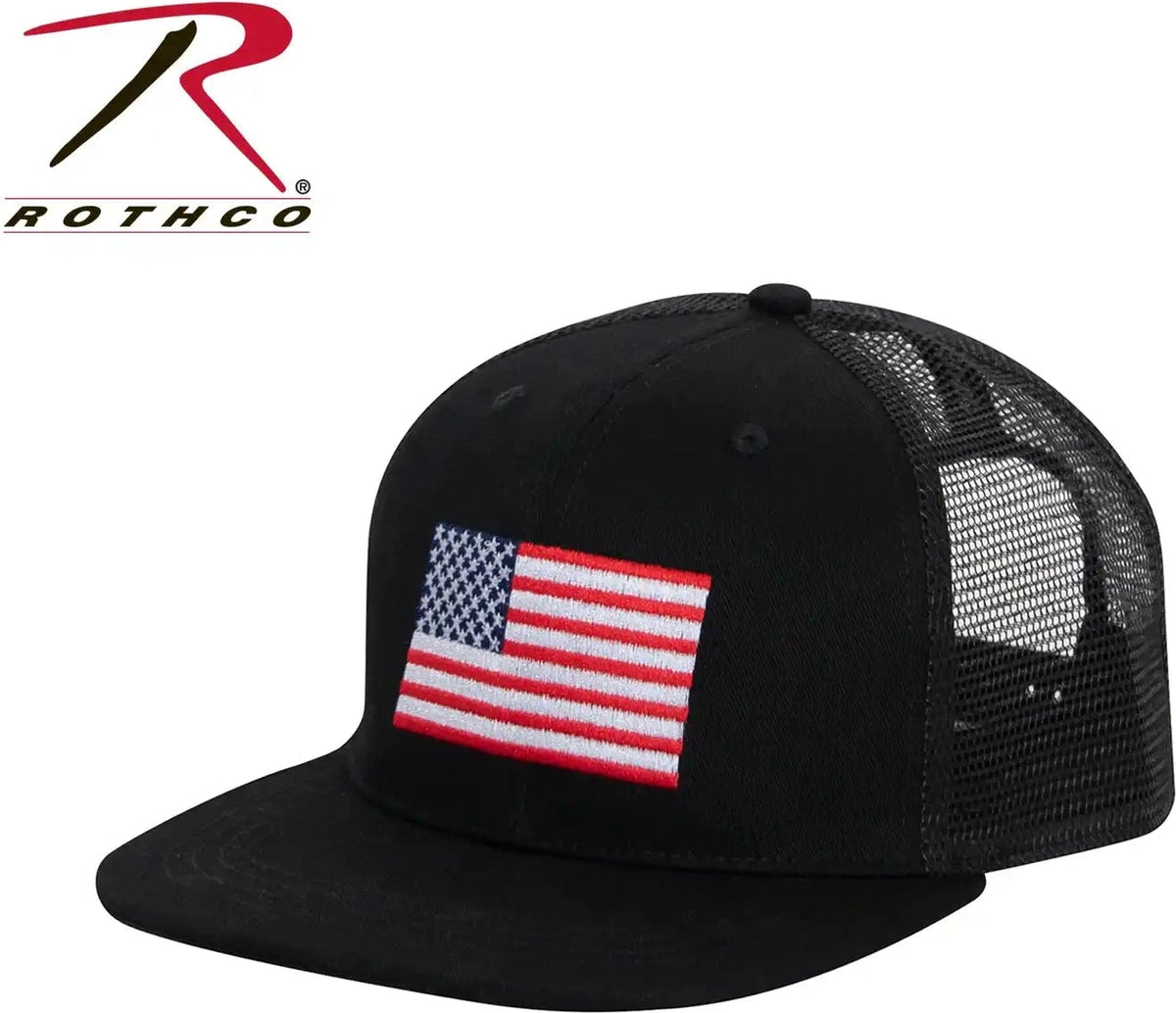 Rothco us Flag Trucker Cap White / Black / one Size