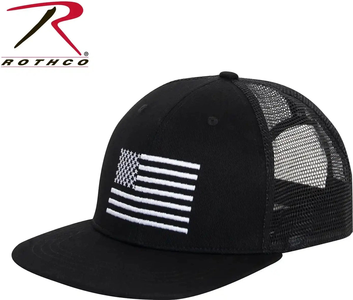 Rothco us Flag Trucker Cap White / Black / one Size